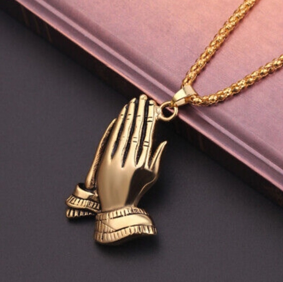 Prayer Hands Necklace - Picture 3 of 7